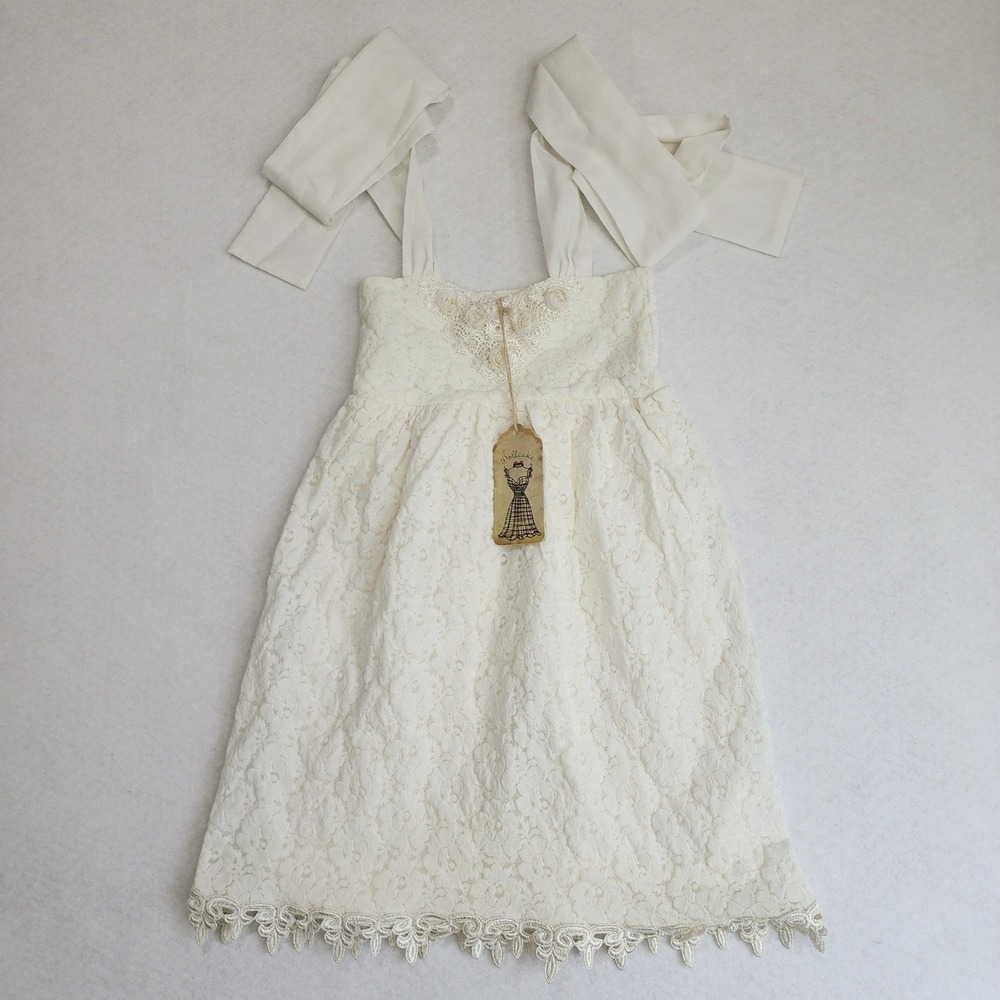 Dollcake Love Child Frock Dress Toddler 2 Cream Lace Detail Wedding Flower Girl
